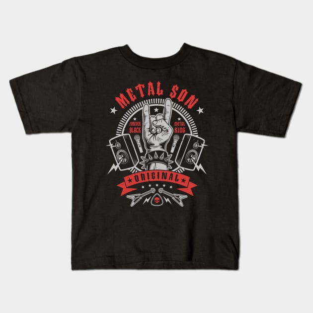 Metal Son Kids T-Shirt by Olipop